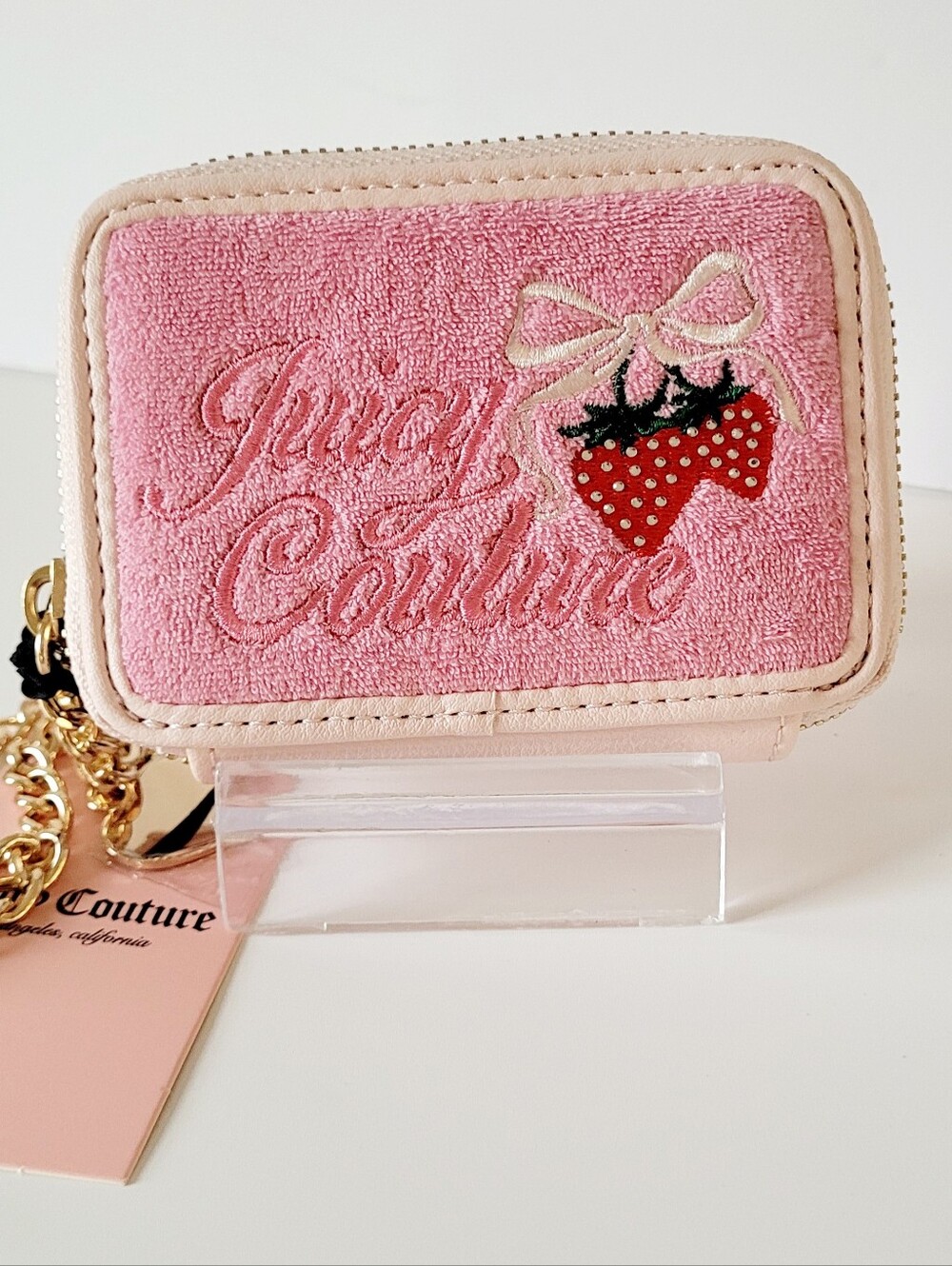 Juicy Couture Pink Strawberry Embroidered Mini Wrislet
